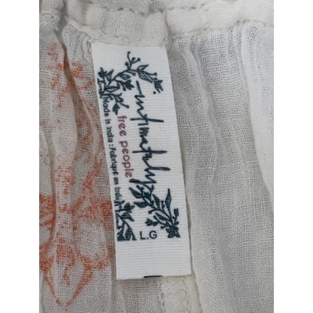 Intimately Free People Wide Leg Cotton Boho Block Print Pants Large Beach Lounge